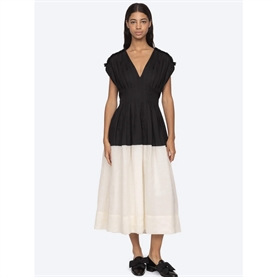 Sea New York NICOLA Ramie Tank Midi Kjole, Sort/Hvid